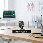 Bazinco Cardiologist Name Plate – Personalized Doctor Desk Name Sign with Heart Design