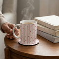 Bazinco Cute Perfect Love Heart Coffee Mug with Round MDF Coaster Gift Set