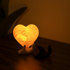 Bazinco Personalized Heart Moon Lamp – Custom Couple Photo Night Light Gift