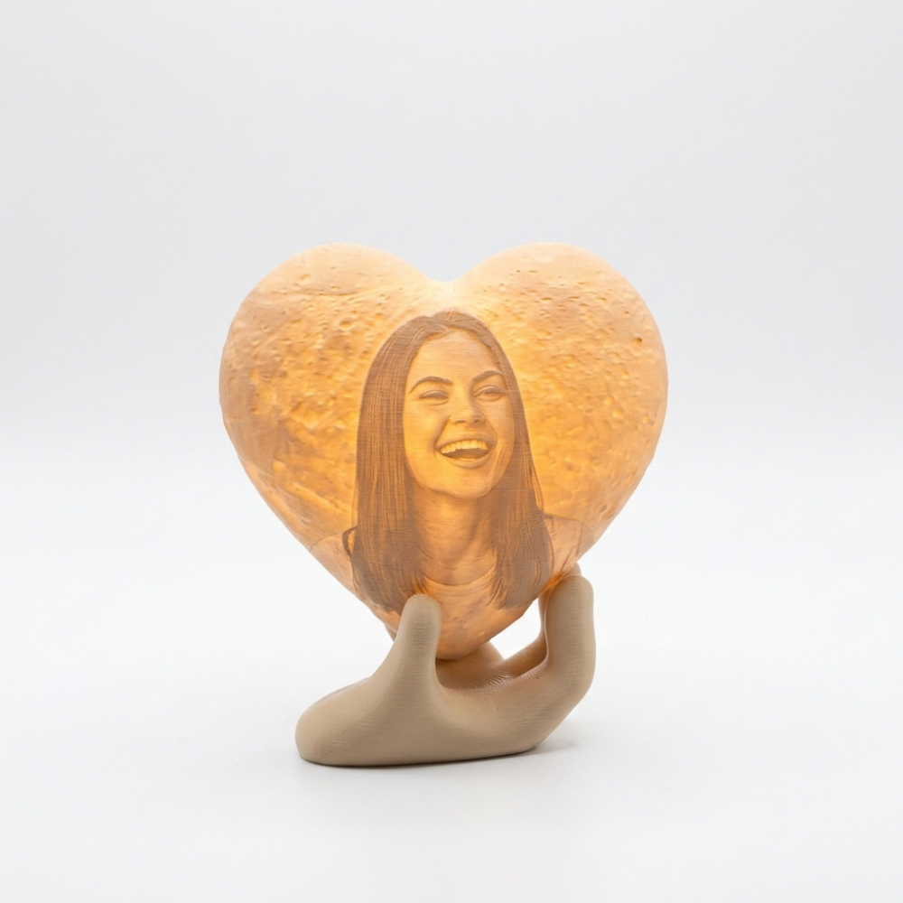 Personalized Heart Photo Lamp by Bazinco – Custom Portrait Night Light Gift for Loved Ones