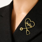 Custom Name Stethoscope Brooch Pin by Bazinco – Heart Shape Medical Jewelry Gift
