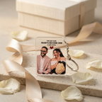 Bazinco Personalized Hearts Become One Acrylic Photo Keychain | Custom Couple Photo Keychain | Anniversary & Wedding Gift