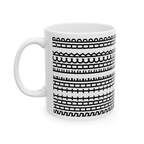 Bazinco Hidden Message Pattern Ceramic Coffee Mug | Sarcastic Coffee Cup | Modern Typography Printed Mug | White Ceramic Mug | 11oz