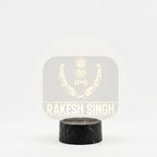 Personalized IPS LED Acrylic Name Lamp with Black Base | Custom Police Officer Night Light & Desk Lamp | Bazinco