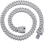 Bazinco Iced Out Cuban Link Chain for Men – Luxury Hip Hop Diamond Style Necklace