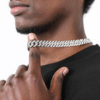 Bazinco Iced Out Cuban Link Chain for Men – Luxury Hip Hop Diamond Style Necklace