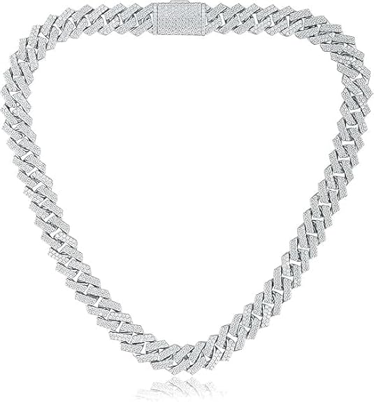Bazinco Iced Out Cuban Link Chain for Men – Luxury Hip Hop Diamond Style Necklace