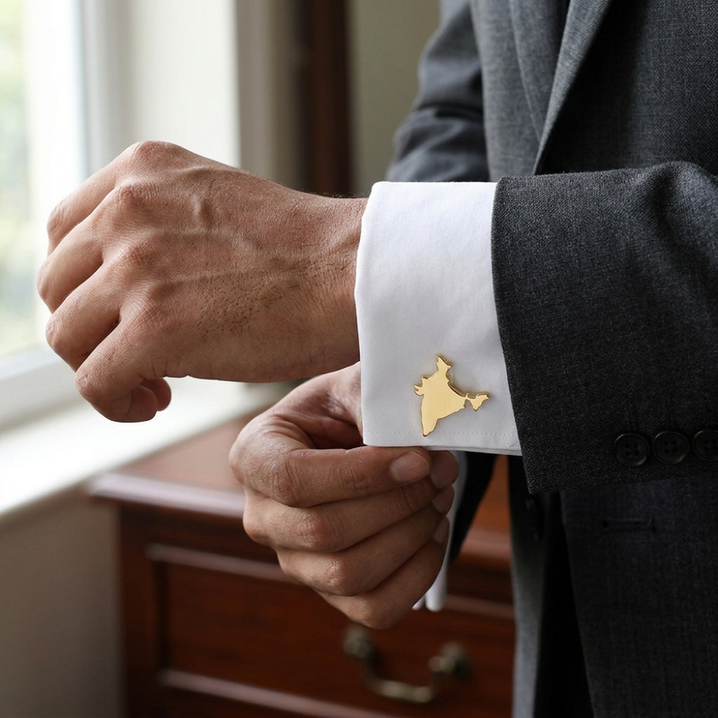 Bazinco India Map Cufflinks