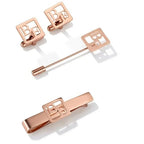 Bazinco Geometric BE Initial Cufflink Set – Premium Designer Men’s Formal Accessories