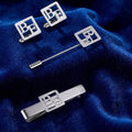 Bazinco Geometric BE Initial Cufflink Set – Premium Designer Men’s Formal Accessories