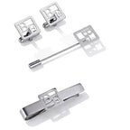 Bazinco Geometric BE Initial Cufflink Set – Premium Designer Men’s Formal Accessories