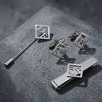 Bazinco Personalized Initial Cufflink & Tie Clip Set for Men – Premium Monogram Groom Accessories