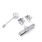 Bazinco Personalized Initial Cufflink & Tie Clip Set for Men – Premium Monogram Groom Accessories