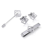 Bazinco Personalized Initial Cufflink & Tie Clip Set for Men – Premium Monogram Groom Accessories