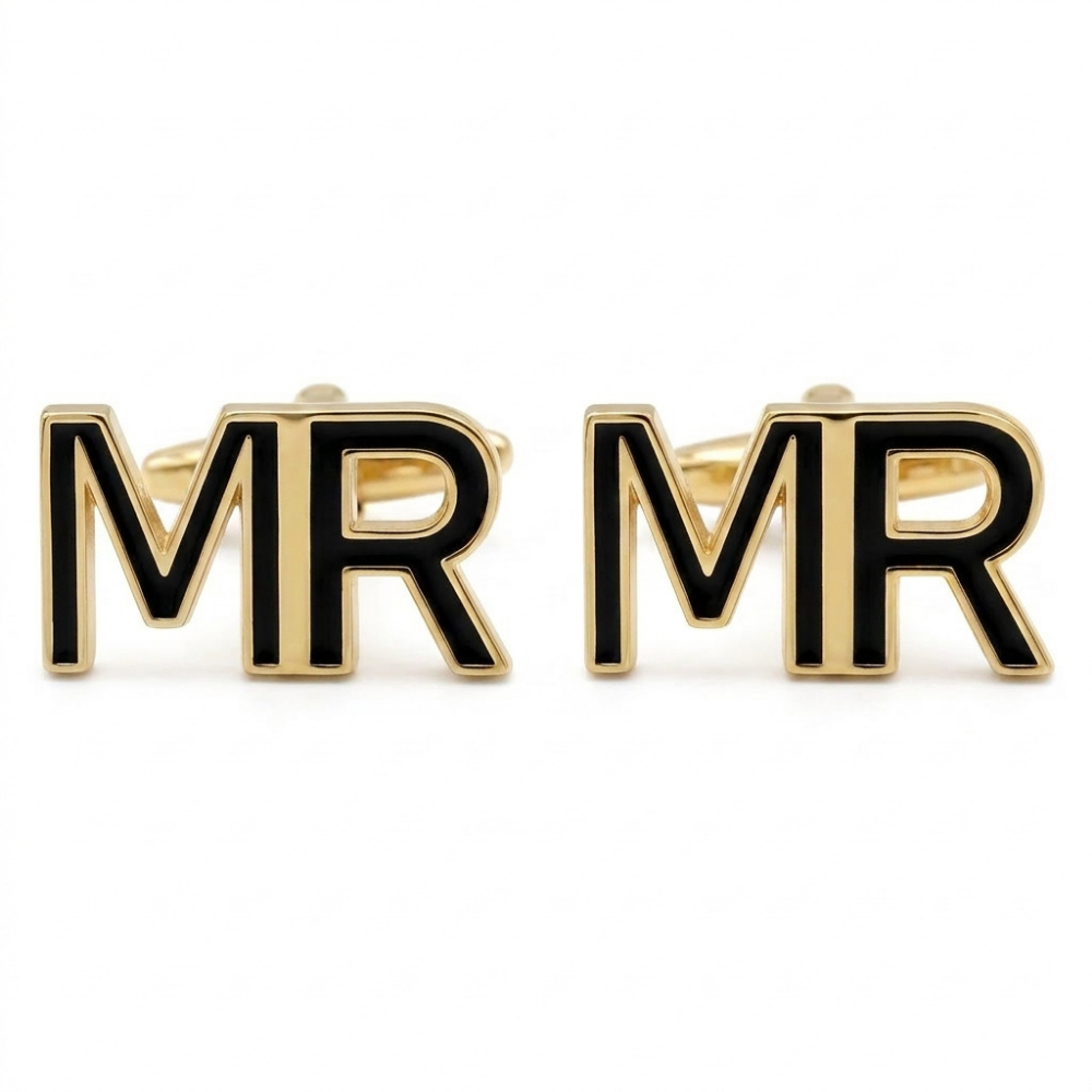 Custom Initial Cufflinks by Bazinco – Minimal Letter Design Premium Men’s Accessories