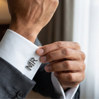 Custom Initial Cufflinks by Bazinco – Minimal Letter Design Premium Men’s Accessories