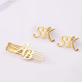 Bazinco Personalized Initial Cufflinks & Monogram Tie Bar Set for Men