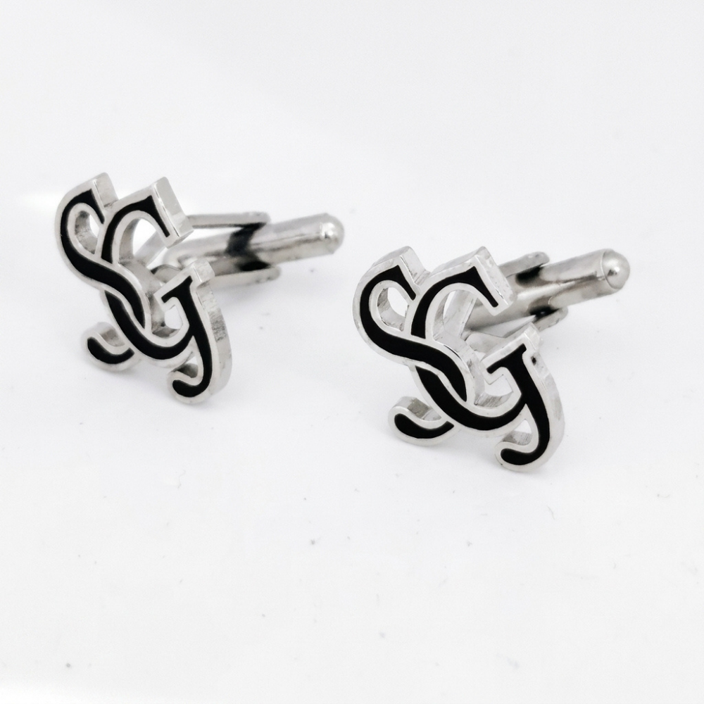 Bazinco Custom Initial Cufflinks – Stylish Monogram Cufflinks for Men, Wedding Groom Accessories