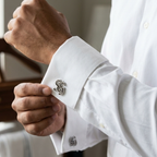 Bazinco Custom Initial Cufflinks – Stylish Monogram Cufflinks for Men, Wedding Groom Accessories