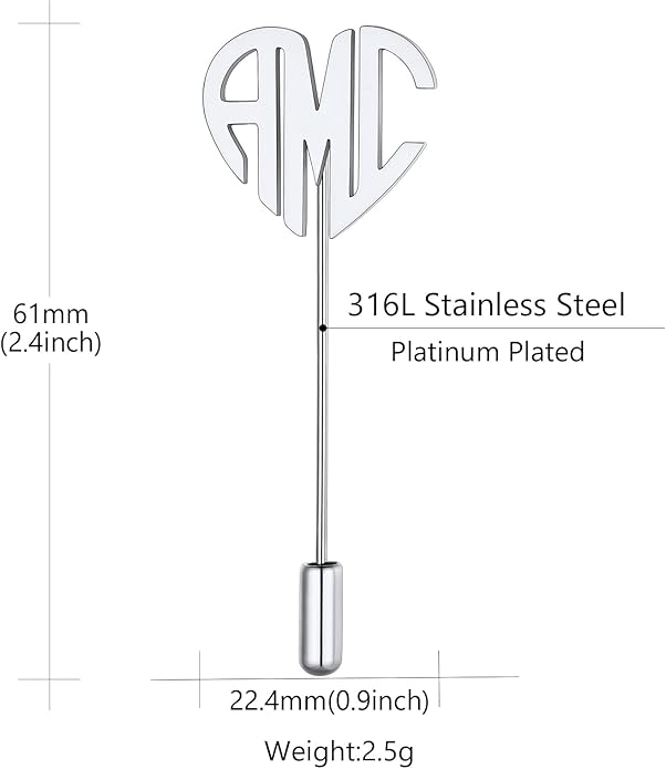 Bazinco brooches
Silver initial brooch