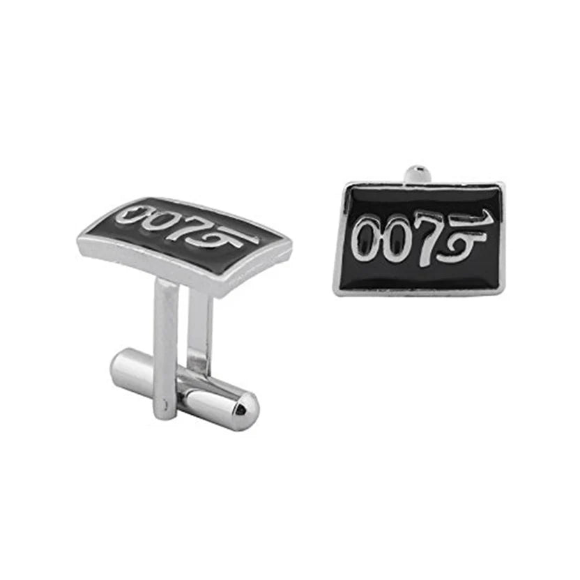 Bazinco James Bond 007 Black Cufflinks for Men | Spy Agent Designer Shirt Cufflinks | Premium Formal Accessories