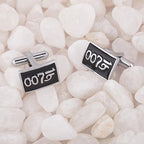Bazinco James Bond 007 Black Cufflinks for Men | Spy Agent Designer Shirt Cufflinks | Premium Formal Accessories