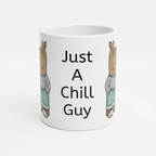 Bazinco Just A Chill Guy Cartoon Dog Ceramic Coffee Mug | Funny Quote Printed Mug | Premium Coffee & Tea Cup | Novelty Gift for Friends, Office & Home | 325 ml