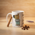 Bazinco Just A Chill Guy Cartoon Dog Ceramic Coffee Mug | Funny Quote Printed Mug | Premium Coffee & Tea Cup | Novelty Gift for Friends, Office & Home | 325 ml
