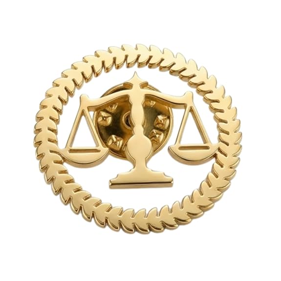 Bazinco Justice Symbol Lapel Pin | Lawyer Brooch for Court, Advocate Gift, Legal Professional Badge
