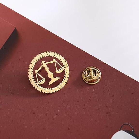 Bazinco Justice Symbol Lapel Pin | Lawyer Brooch for Court, Advocate Gift, Legal Professional Badge