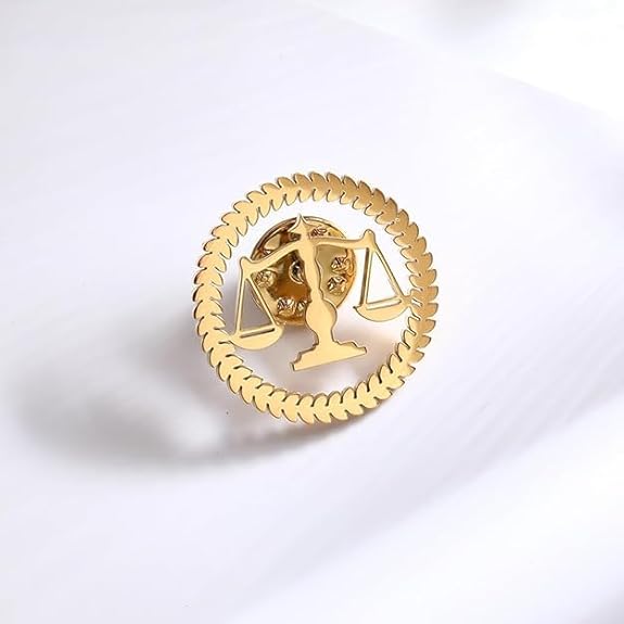 Bazinco Justice Symbol Lapel Pin | Lawyer Brooch for Court, Advocate Gift, Legal Professional Badge