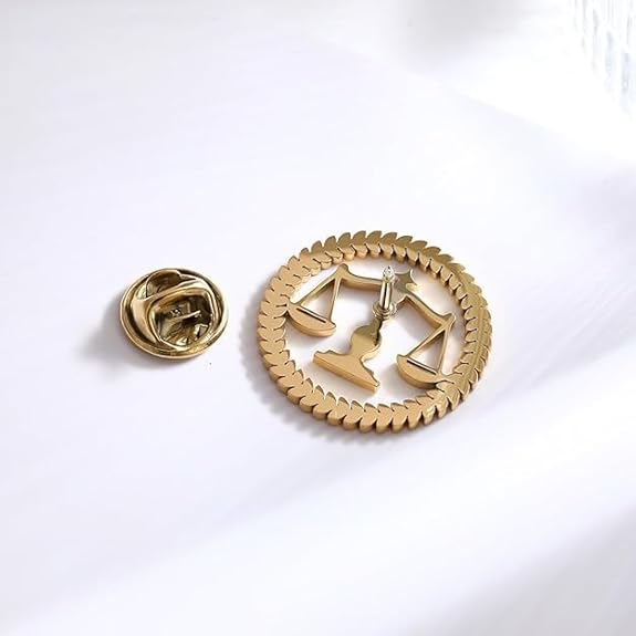 Bazinco Justice Symbol Lapel Pin | Lawyer Brooch for Court, Advocate Gift, Legal Professional Badge