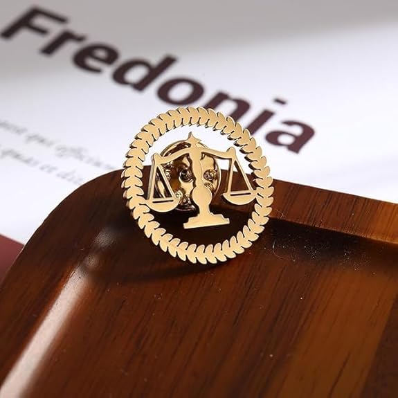 Bazinco Justice Symbol Lapel Pin | Lawyer Brooch for Court, Advocate Gift, Legal Professional Badge
