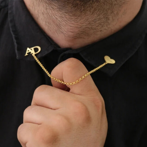 Bazinco Custom Shirt Collar Chain Pin – Unisex Premium Collar Chain Accessory