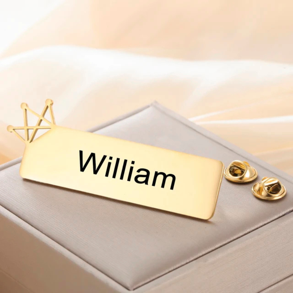 Bazinco Brooches

personalized name brooch with crown

custom name brooch

crown name brooch

royal name brooch

name brooch for him her

personalized crown brooch

custom name pin