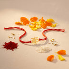 Bazinco Premium Hindi Ka Symbol Gold Finish Designer Rakhi