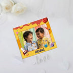 Bazinco Custom Kids Photo Fridge Magnet with Name | Personalized Space Theme Magnetic Photo Frame | Rocket & Planet Design | 1mm Thick Refrigerator Magnet | Photo Gift for Kids