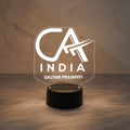 Bazinco Custom CA India LED Name Lamp | Personalized Acrylic Desk Light for Chartered Accountants