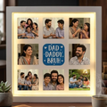 Bazinco Dad Daddy Bruh LED Photo Frame – Personalized Family Photo Collage with Warm LED Light