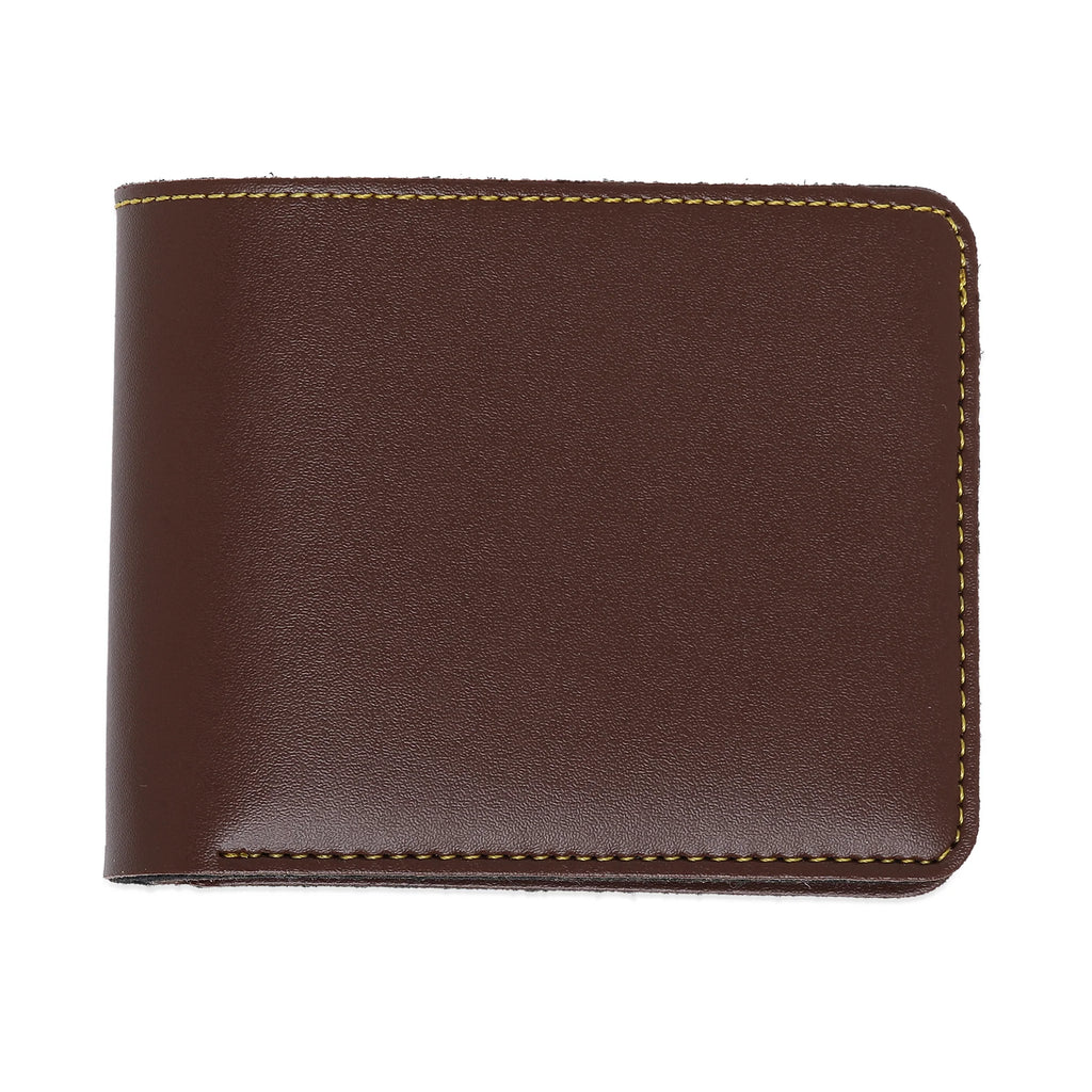 Bazinco Personalized Brown Bifold Wallet – Custom Name Plate Men’s Leather Wallet