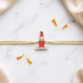 Bazinco Personalized Lipstick Rakhi for Sister | Custom Name Engraved Rakhi | Unique Designer Raksha Bandhan Gift Rakhi for Women & Girls