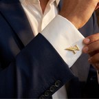 Bazinco Luxury Initial Cufflinks – Gold Feather Alphabet Cufflinks for Men Wedding & Business Wear