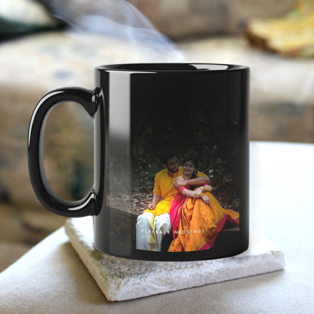 Bazinco Personalized Magic Mug – Color Changing Photo Coffee Mug, Custom Couple Photo Ceramic Mug for Anniversary, Birthday, Wedding & Special Gifts