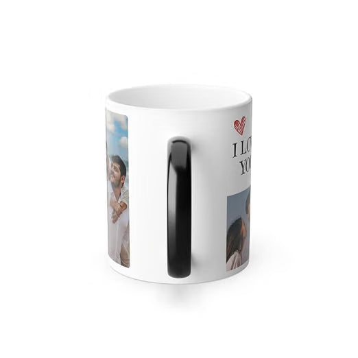 Bazinco Couple Photo Magic Mug | 11 Oz Personalized Heat Changing Coffee Mug with Custom Photo & Message