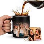 Girls Squad Best Friends Photo Magic Mug with Keychain – Heat Changing Design