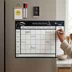 Bazinco Weekly Meal Planner Magnetic Fridge Board with Grocery List | Reusable Dry Erase Meal Planner for Refrigerator | Kitchen Menu & Shopping Organizer