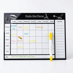 Bazinco Weekly Meal Planner Magnetic Fridge Board with Grocery List | Reusable Dry Erase Meal Planner for Refrigerator | Kitchen Menu & Shopping Organizer