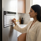 Bazinco Weekly Meal Planner Magnetic Fridge Board with Grocery List | Reusable Dry Erase Meal Planner for Refrigerator | Kitchen Menu & Shopping Organizer