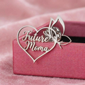 Bazinco Future Mama Heart Butterfly Brooch – Elegant Mom-to-Be Pin