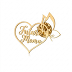 Bazinco Future Mama Heart Butterfly Brooch – Elegant Mom-to-Be Pin